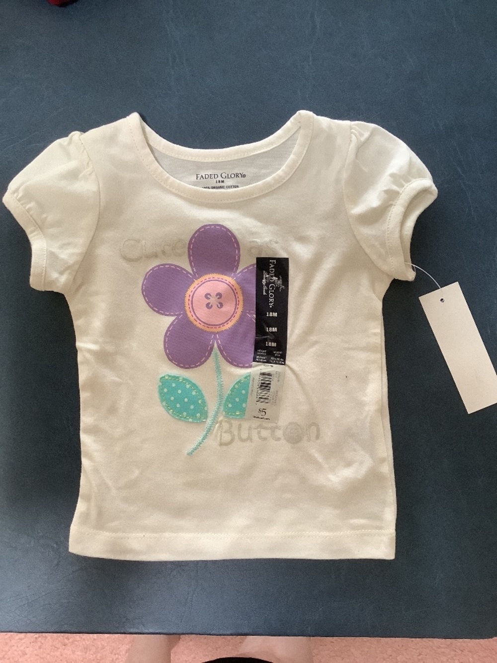 Faded Glory kids off-white top. Size 18 months
